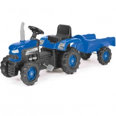 Трактор на педалях с прицепом DOLU 8253, пластиковый. Синий