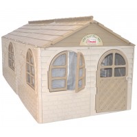 Детский пластиковый домик Doloni  (02550/b03eco) 256х129х120 см. Кофейный