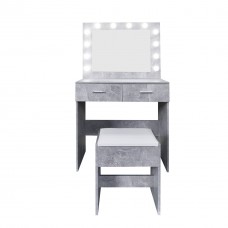 Туалетный столик + табурет с подсветкой. Столик для макияжа AVKO (ADT3) Серый