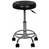 Кресло табурет на колесах без спинки круглое Bonro B-493 черное (40080061)