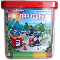 Конструктор Парковка 124 дет. (013888/11) Пластиковый бокс, ТМ Долони