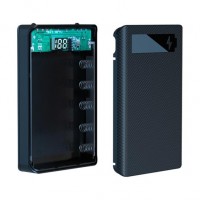 Повербокс, корпус на 5 батарей 18650 для павербанка + фонарик. 2 USB, micro-usb, type-c .15000  mah 