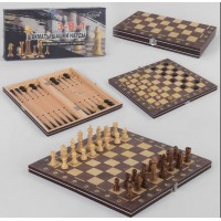 Магнітні Шахи / Шашки / Нарди - Набір 3в1, дерево, дошка 29х29 см. (С 45103)