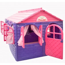 Дитячий пластиковий будиночок Doloni (02550/20) 256х129х120 см. Рожевий