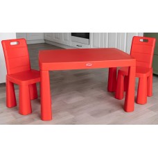 Дитячий стіл і два стільці (04680/5), пластиковий. Червоний