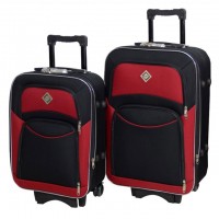 Чемодан набор ткань 2 шт средняя большая Bonro Style черно-вишневый