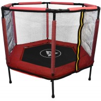Батут Atleto 140 см шестикутний з сіткою червоний (21000114)