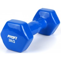 Гантель 3 кг Profi с виниловым покрытием (Синий) 1шт.