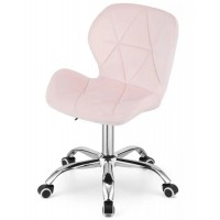 Крісло на колесах Rivello  велюр рожеве