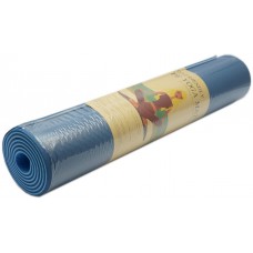 Коврик для фитнеса, йогамат (MS 0613-1) TPE 183-61 см. Сине-голубой 6 мм.