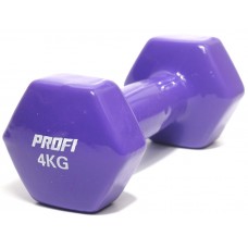 Гантель 4 кг Profi с виниловым покрытием (Фиолетовая) 1шт.