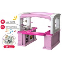 Кухня детская большая Долони + Посуда (01480/20) - Розовая