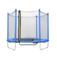 Батут Just Fun 152 см., до 100 кг. Синий, наружная сетка. Для дома и улицы