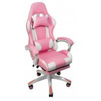 Кресло геймерское Bonro B-870 розовое с подставкой для ног (47000029)