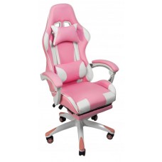 Крісло геймерське Bonro B-870 рожеве з підставкою для ніг (47000029)