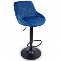 Барный стул Just Sit Toledo Velvet  до 100 кг. Синий барный стул, кресло      