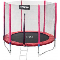 Батут Atleto 183 см. (21000604) з подвійними ногами з сіткою і драбинкою. Червоний
