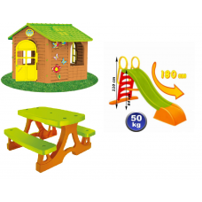 Детская площадка домик, горка, столик Mochtoys