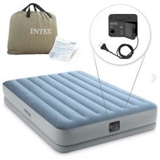 Надувне ліжко Intex 64168 двоспальне 203х152х36 см з електро-насосом