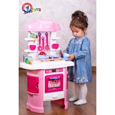 Кухня для дівчинки з електронним модулем ТехноК (6696) Рожева з ефектами, інтерактивна