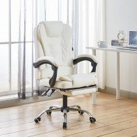Крісло офісне на колесах Bonro (42400295) Білий з підставкою для ніг