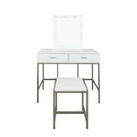 Туалетный столик + табурет с подсветкой. Столик для макияжа AVKO (ADT13) Белый