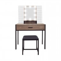 Туалетний столик + табурет з підсвіткою. Столик для макіяжу AVKO (ADT21) Коричневий