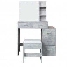 Туалетный столик + табурет с подсветкой. Столик для макияжа AVKO (ADT17) Серый