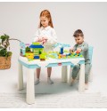 Дитячий стіл та стілець з накладкою для гри + 2 набори конструкторів. Doloni 04660/7