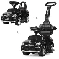 Толокар каталка Mercedes з батьківською ручкою (Чорний - SX1578-2)