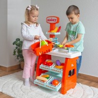 Детский набор Технок "Мини Маркет". 33 предмета. Корзина, продукти, терминал,овощи и фрукти