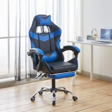 Ігрове крісло Bonro BN-810. Геймерське крісло (42400285) Синій з підставкою для ніг