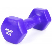 Гантель 3 кг Profi с виниловым покрытием (Фиолетовая) 1шт.