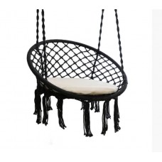 Підвісне крісло-гойдалка + подушка. Чорний, до 150 кг! Гойдалка гніздо лелеки