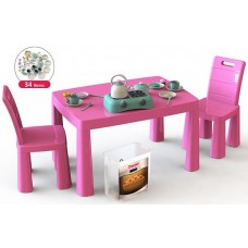 Кухонний набір, стіл та стільці Долоні (04670/5) Рожевий