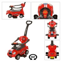 Толокар машинка каталка Bambi (DT-321-13) із батьківською ручкою. Червоний