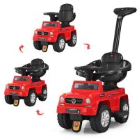 Толокар машинка каталка Bamb (7666-3) із батьківською ручкою. Червоний