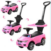 Толокар каталка BMW Bambi (M 3503B (MP3)-8) з батьківською ручкою та MP3. Рожевий