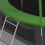Батут FitToSky 374см з внутрішньою сіткою та драбинкою. Зелений