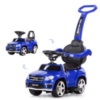 Толокар Mercedes з ручкою (M 3186L-4) 6V/4,5 A, MP3, світло, музика. Синій