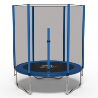 Батут FitToSky 140см с сеткой. Синий батут FitToSky 140 см.