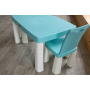Дитячий стіл і два стільці (04680/7), пластиковий. Бірюзовий
