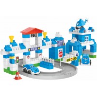 Пластиковый конструктор "Отделение полиции" с машинками и знаками (Технок 8447) 180 элементов.