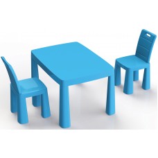 Дитячий стіл і два стільці (04680/1), пластиковий. Синій