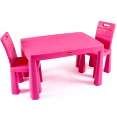 Детский стол и два стула (04680/3) Долони, пластиковый. Розовый