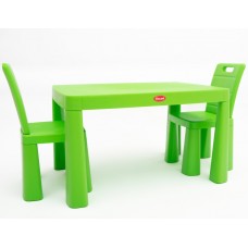 Детский стол и два стула (04680/2) Долони, пластиковый. Зеленый