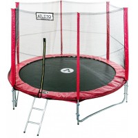 Батут Atleto 435 см с двойными ногами с сеткой красный (21000302)