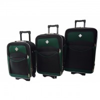 Чемодан Bonro Style набор 3 шт. черно-зеленый