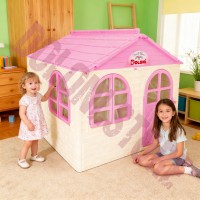 Детский пластиковый домик (Бежево-розовый) Долони - 02550/4