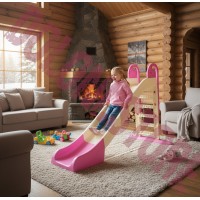 Детская пластиковая горка Doloni (014550/22) Бежево-Розовая до 40 кг., спуск 243 см.